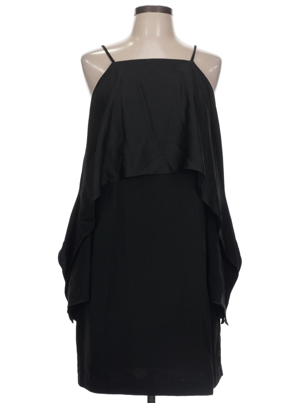 Black Spaghetti Strap Overlay Dress